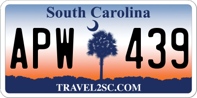 SC license plate APW439