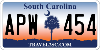 SC license plate APW454