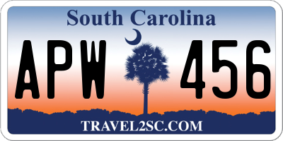 SC license plate APW456