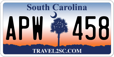 SC license plate APW458