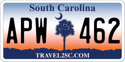 SC license plate APW462