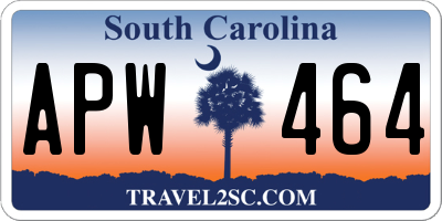 SC license plate APW464