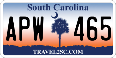 SC license plate APW465