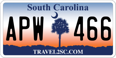 SC license plate APW466