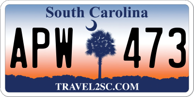 SC license plate APW473