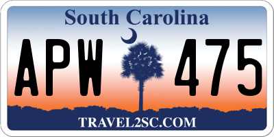 SC license plate APW475