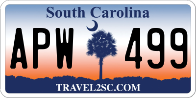 SC license plate APW499
