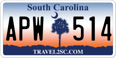SC license plate APW514
