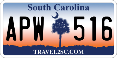 SC license plate APW516