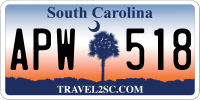 SC license plate APW518