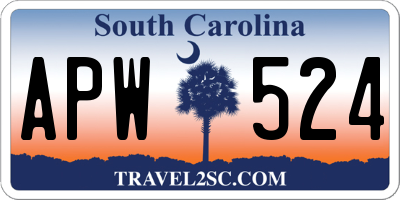 SC license plate APW524