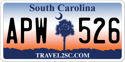 SC license plate APW526