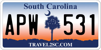 SC license plate APW531
