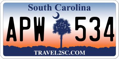 SC license plate APW534