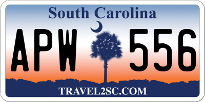 SC license plate APW556