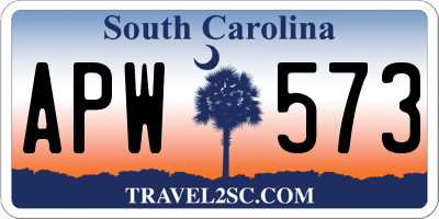 SC license plate APW573