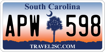 SC license plate APW598