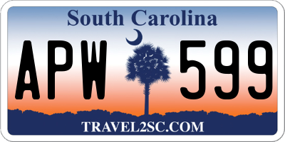 SC license plate APW599