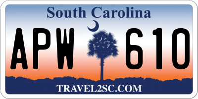 SC license plate APW610