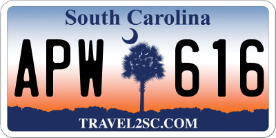 SC license plate APW616