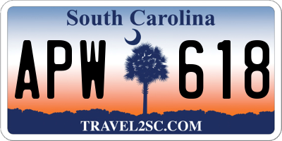 SC license plate APW618