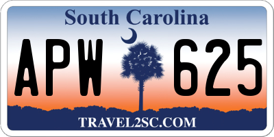 SC license plate APW625