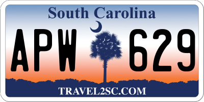 SC license plate APW629