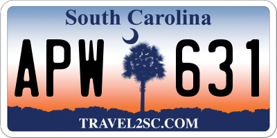 SC license plate APW631