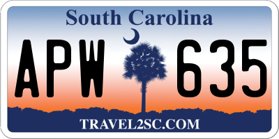 SC license plate APW635