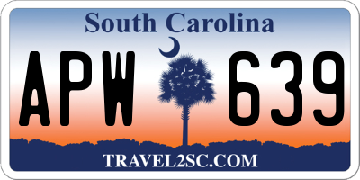 SC license plate APW639