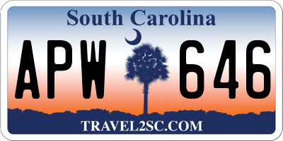 SC license plate APW646