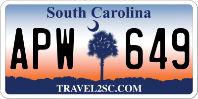 SC license plate APW649