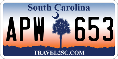 SC license plate APW653