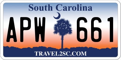 SC license plate APW661