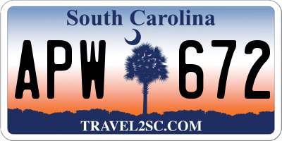 SC license plate APW672