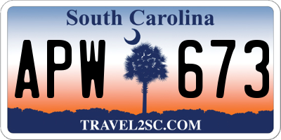SC license plate APW673