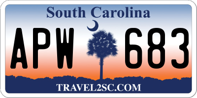 SC license plate APW683