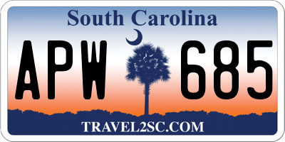 SC license plate APW685