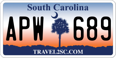SC license plate APW689