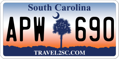 SC license plate APW690