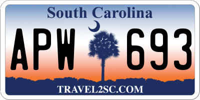 SC license plate APW693