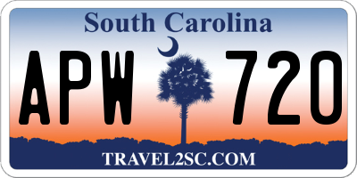 SC license plate APW720