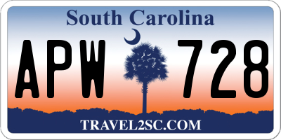 SC license plate APW728