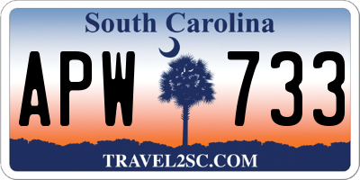 SC license plate APW733