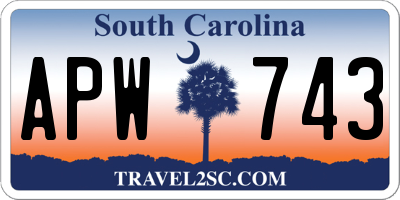 SC license plate APW743