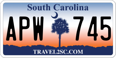 SC license plate APW745