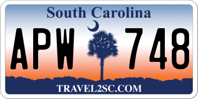 SC license plate APW748