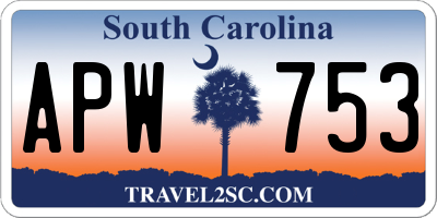 SC license plate APW753