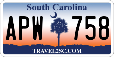 SC license plate APW758