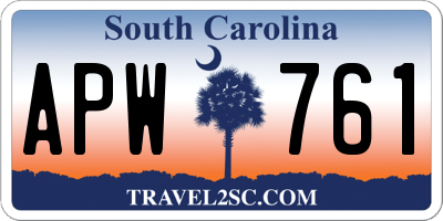 SC license plate APW761